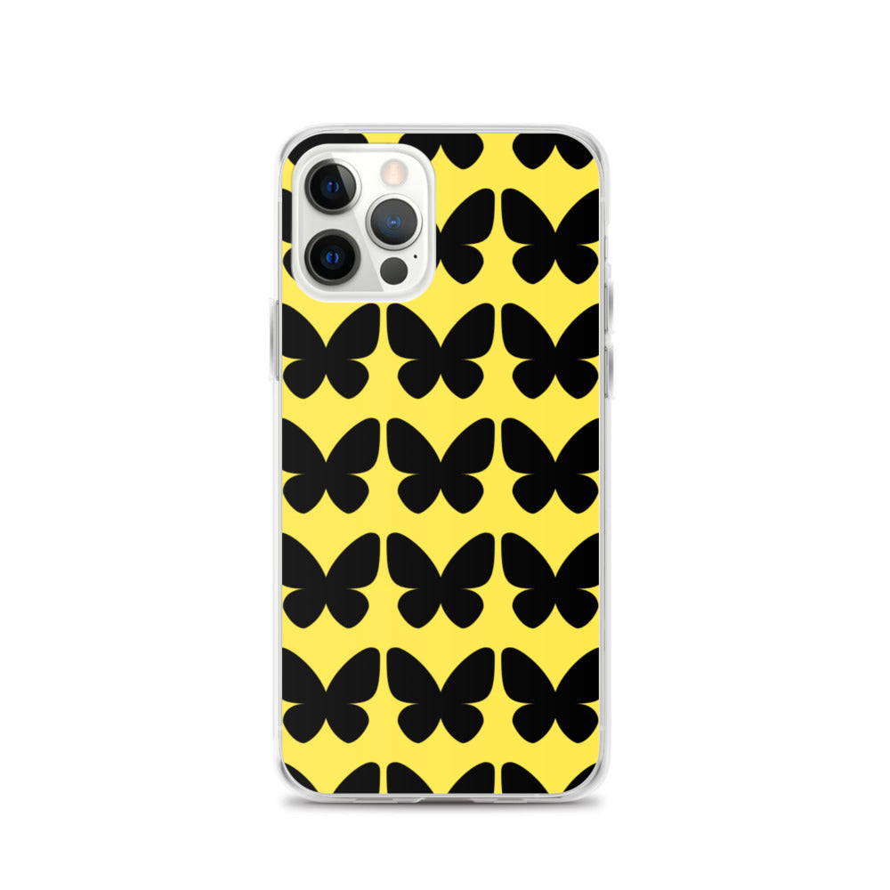 Signature HMC Yellow Butterfly Clear iPhone Case