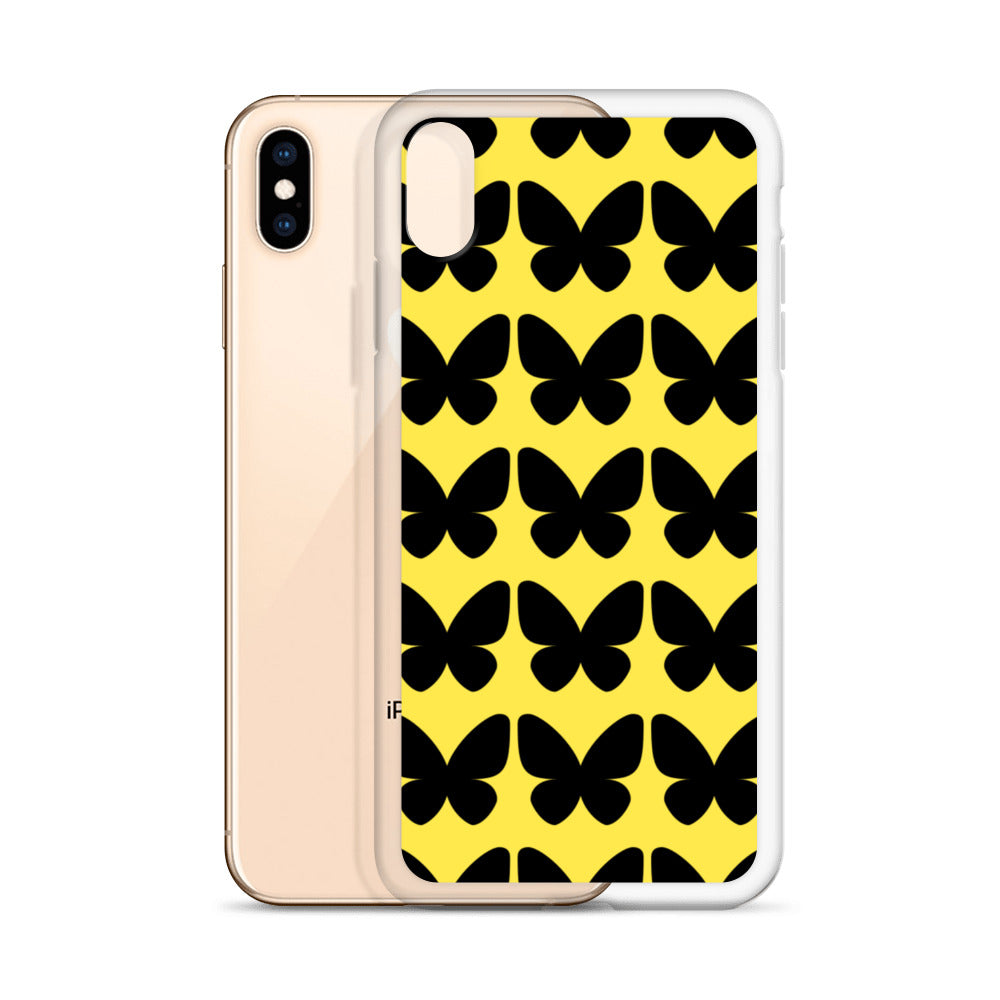 Signature HMC Yellow Butterfly Clear iPhone Case